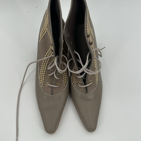 Nicora Lace Up Studded Booties Grey 8 - Picture 3 of 7